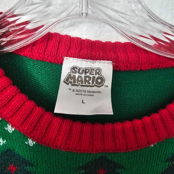 Super Mario Boys Ugly Christmas Sweater Size Large - Picture 4 of 4